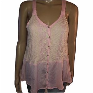 Beta House lace front tank top